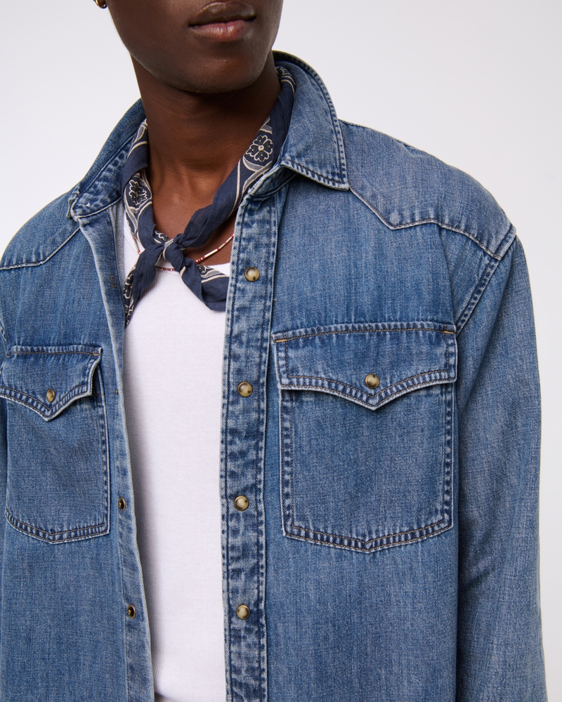 Denim Button-Up Shirt
