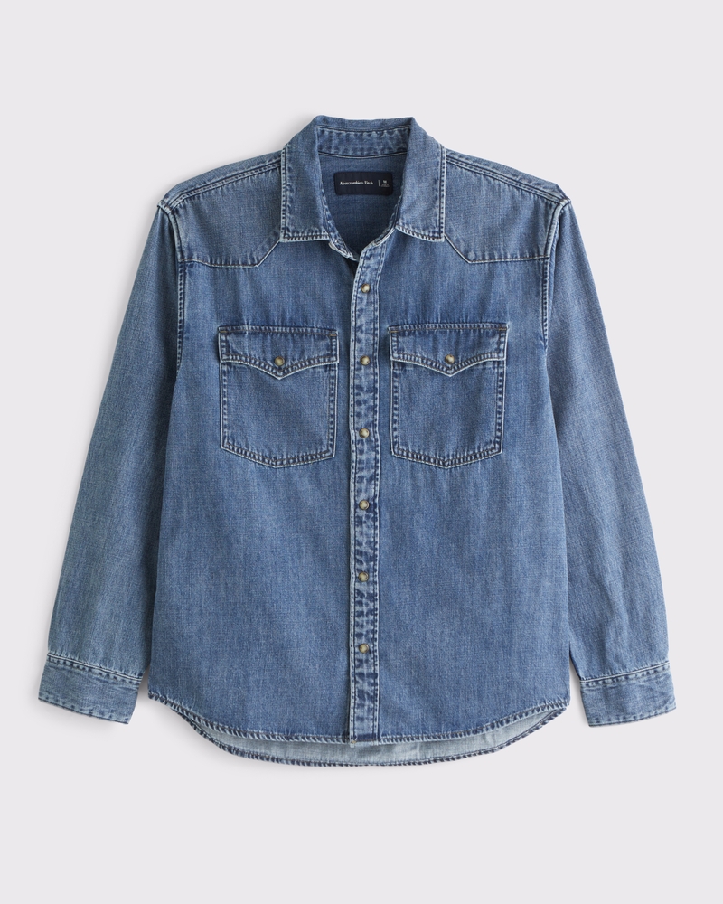 Denim Button-Up Shirt
