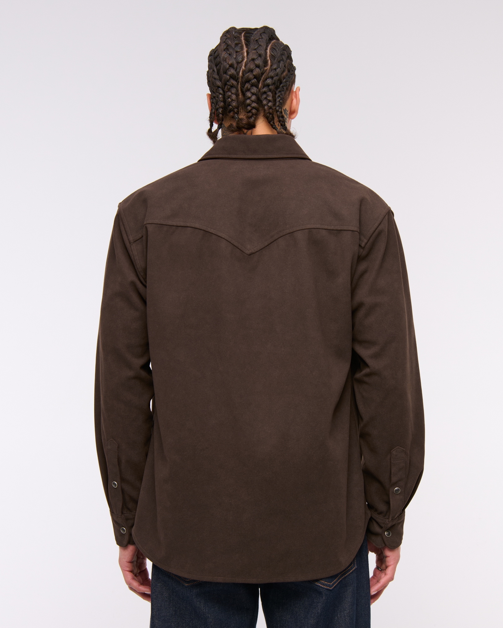 Vegan Suede Button-Up Shirt