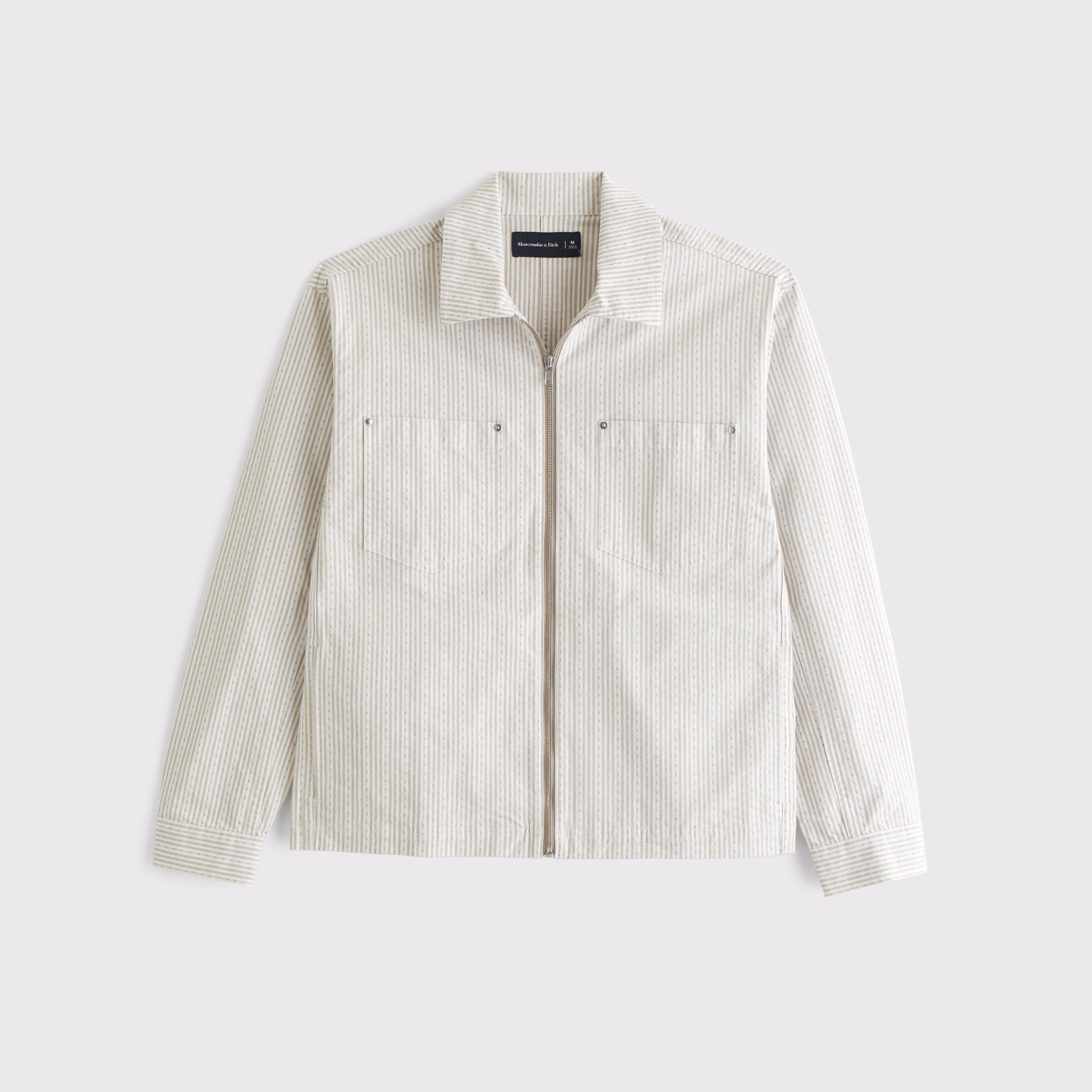 Men's Denim Zip Shirt Jacket | Men's Tops | Abercrombie.com