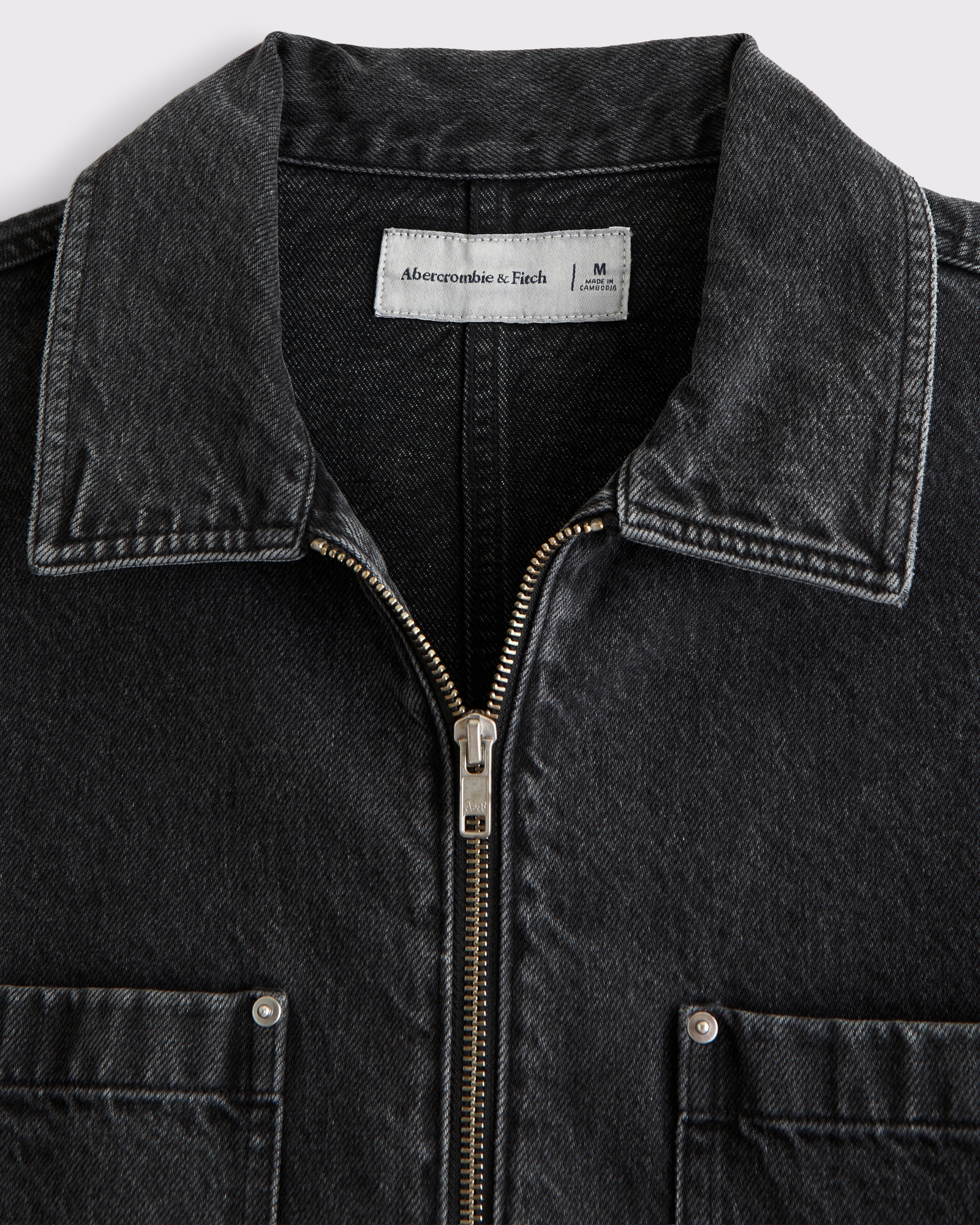 Denim Zip Shirt Jacke
