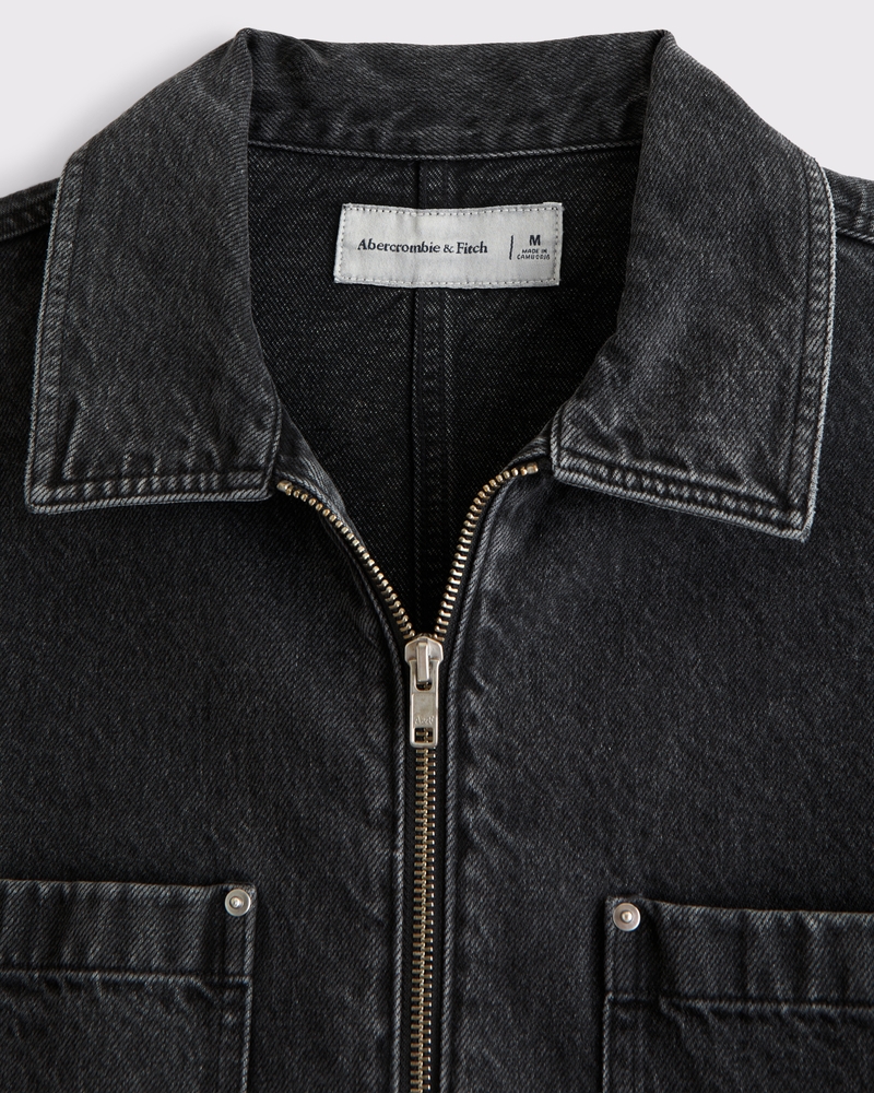 Denim Zip Shirt Jacket