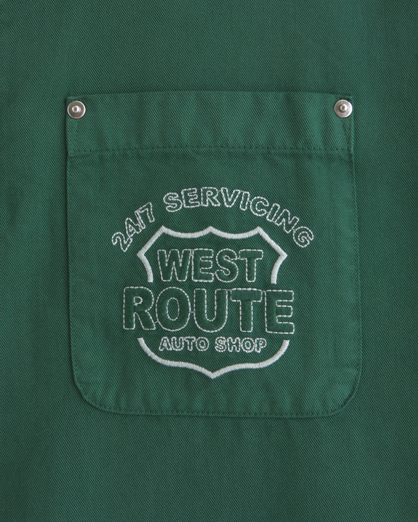 Graphic Zip Popover Shirt