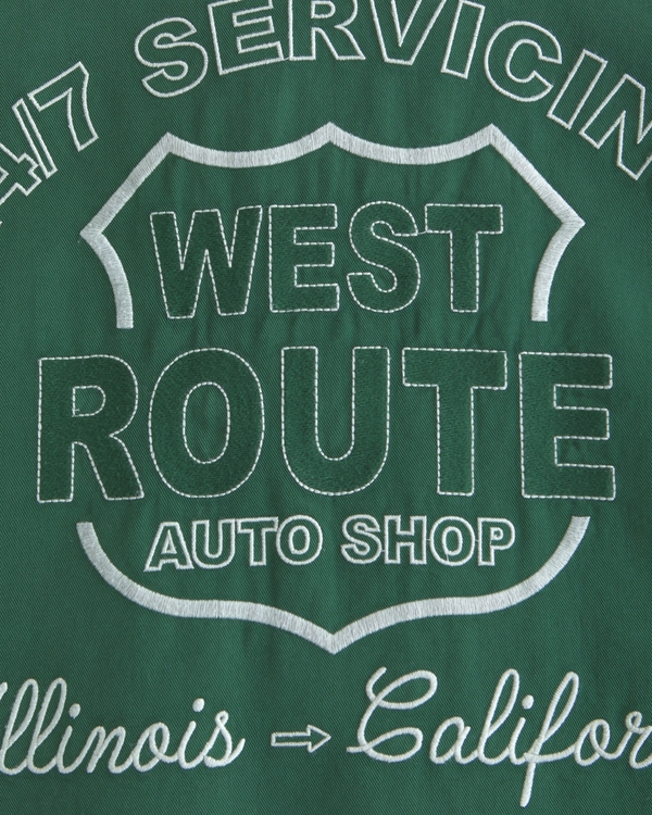 Graphic Zip Popover Shirt