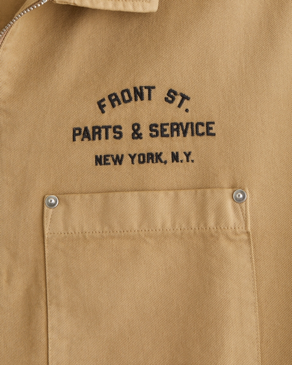 Graphic Zip Popover Shirt