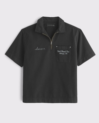 Camisa sin cierre con cremallera y estampa