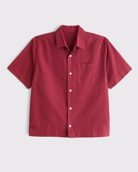 Sea Fade Short-Sleeve Drapey Twill Shirt