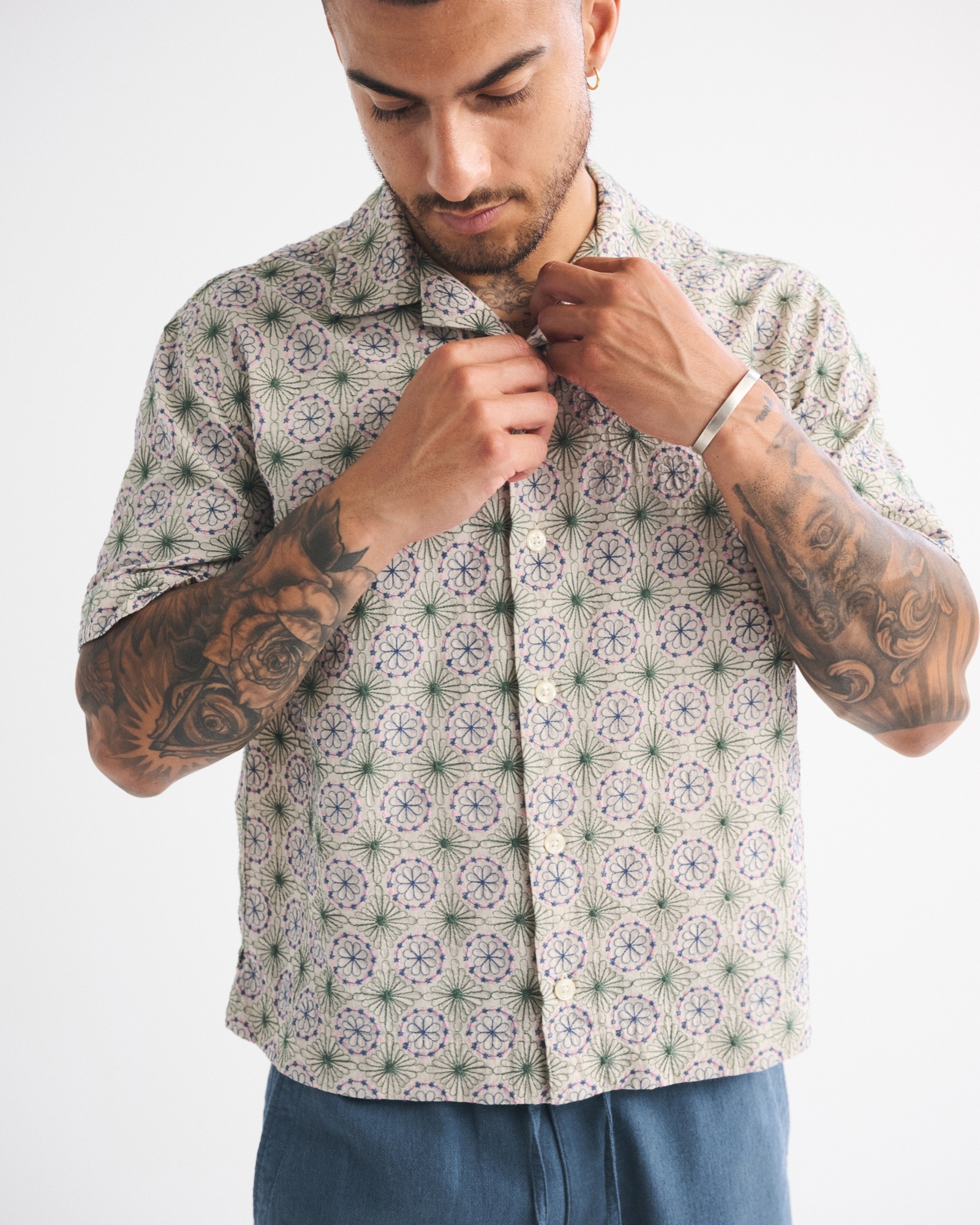 Camp Collar Lace Shirt
