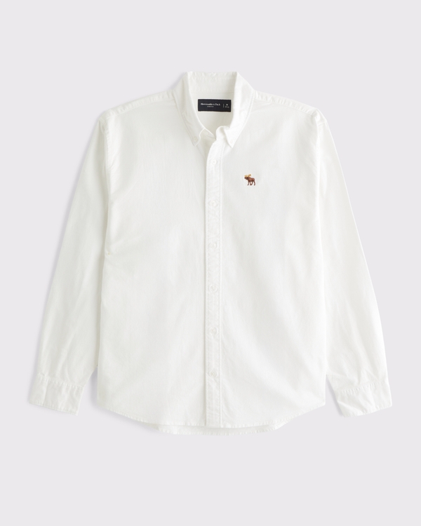 Oxford-Hemd in Relaxed Fit mit markentypischem Symbol, Weiss view 1