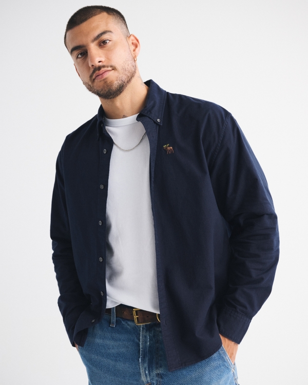 Oxford-Hemd in Relaxed Fit mit markentypischem Symbol, Tiefblau view 1