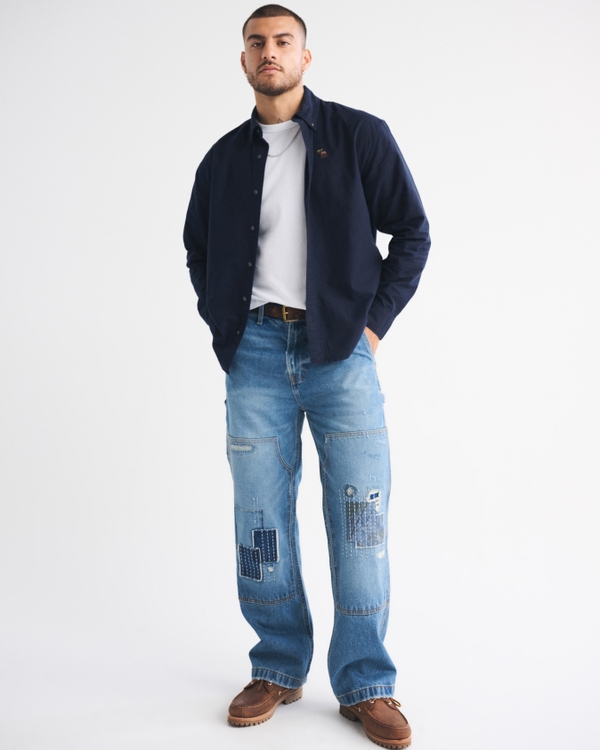 Oxford-Hemd in Relaxed Fit mit markentypischem Symbol, Tiefblau view 2