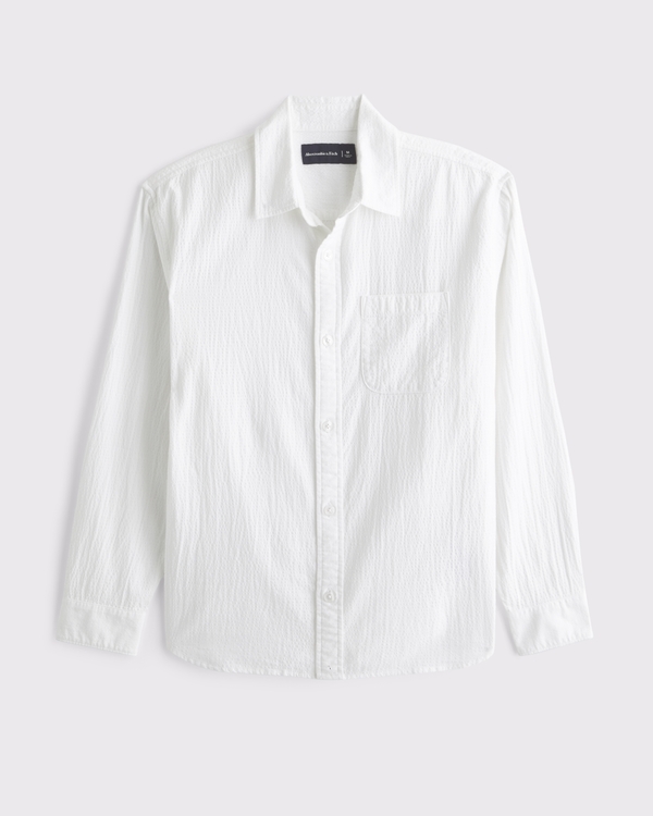Seersucker Button-Up Shirt