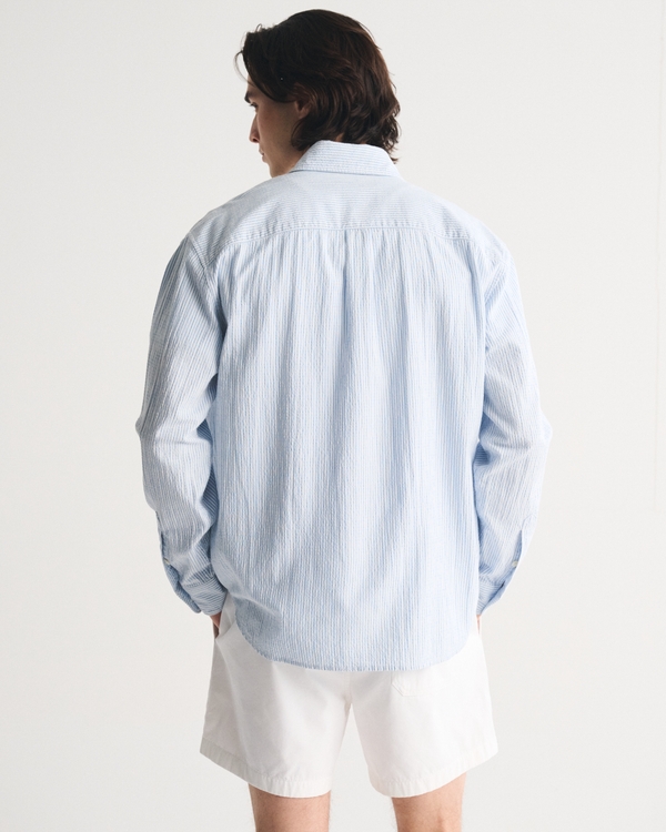 Seersucker Button-Up Shirt