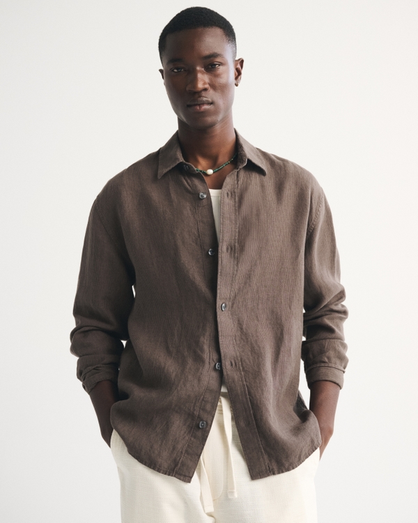 100% Linen Button-Up Shirt