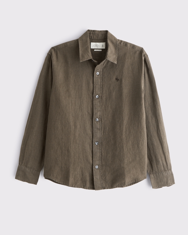 メンズ 長袖ボタンダウンシャツ | Abercrombie & Fitch