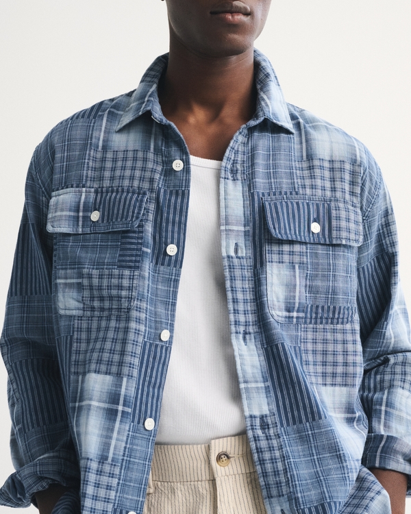 Men's Double-Cloth Button-Up Shirt | Men's Clearance | Abercrombie.com