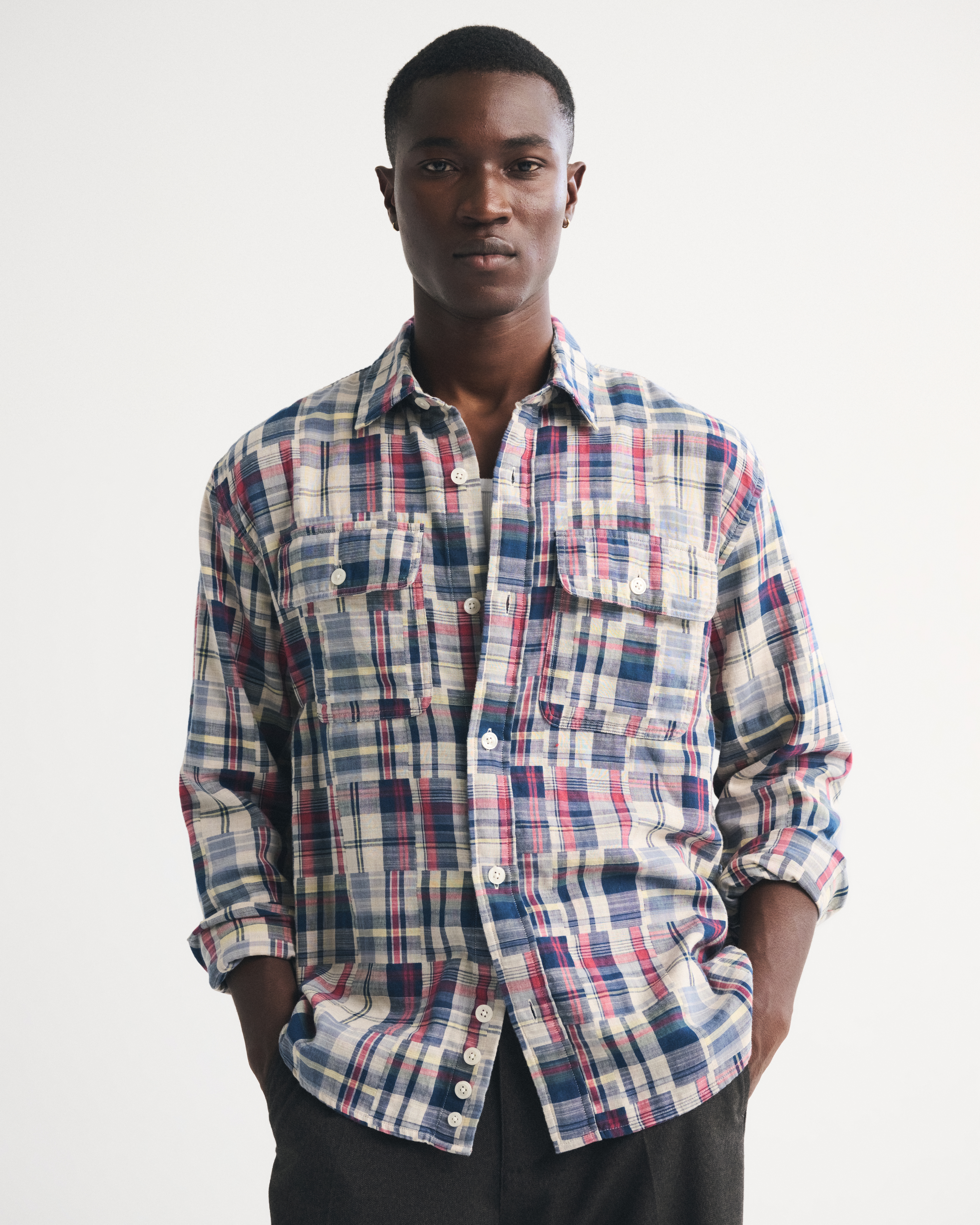 Мужские рубашки Abercrombie & Fitch Double-Cloth Button-Up Shirt — фото 2