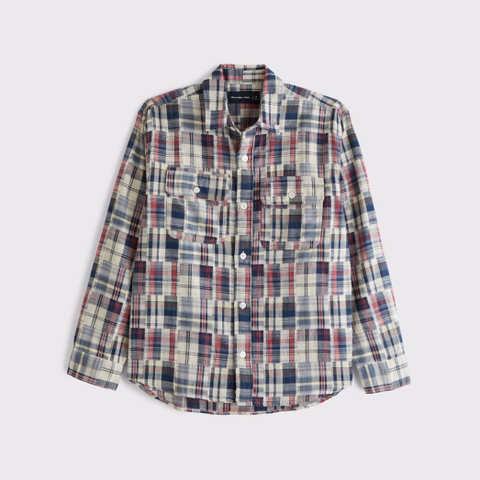 Мужские рубашки Abercrombie & Fitch Double-Cloth Button-Up Shirt