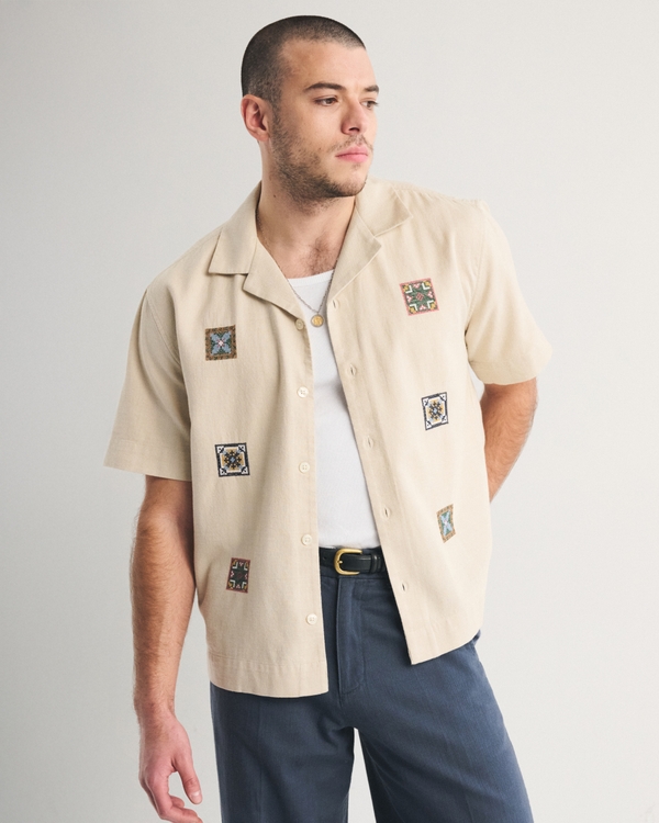 A&F Resort Shirt, Oatmeal view 1