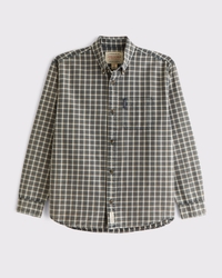 Plaid Button-Up Shirt