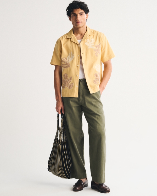 A&F Resort Shirt, Yellow Pattern view 2