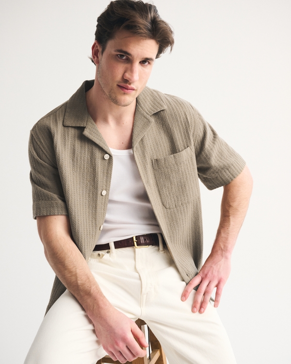 A&F Resort Shirt, Brown view 1