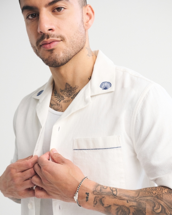 A&F 度假風恤衫, White Pattern view 1