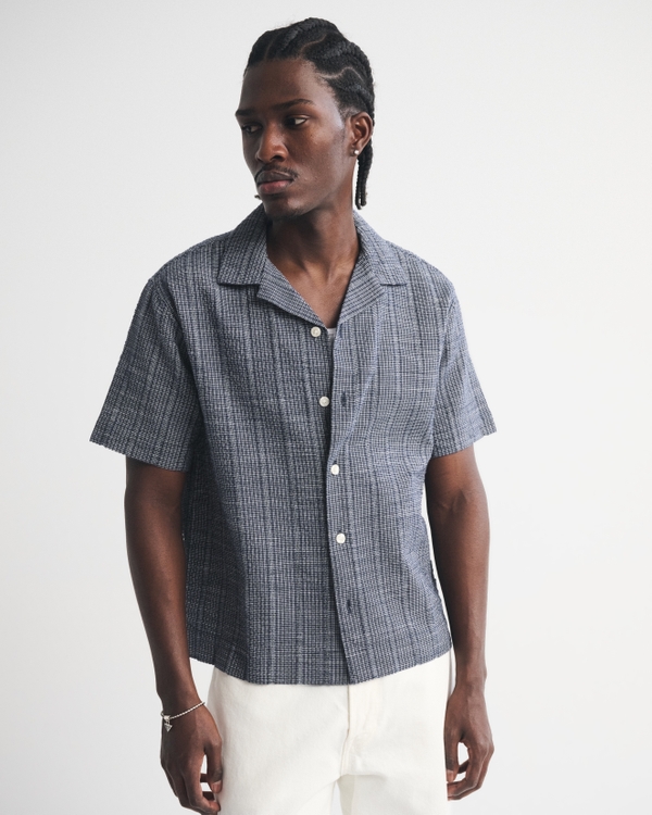 A&F Resort Shirt, Dark Blue Stripe view 1