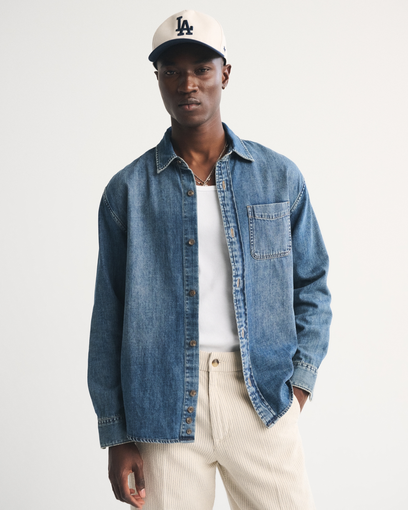 Denim Button-Up Shirt