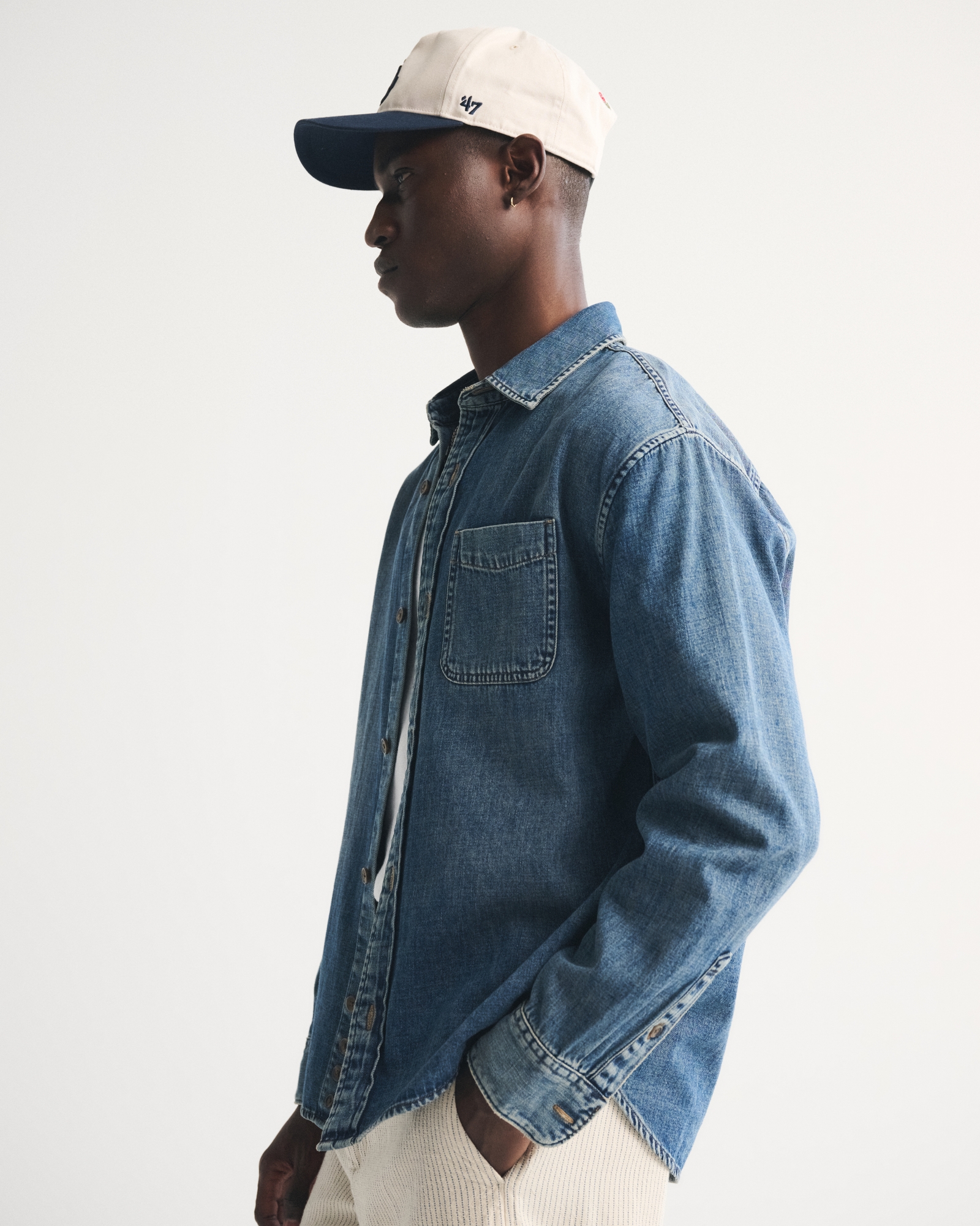 Denim Button-Up Shirt