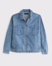 Denim Zip Shirt Jacket