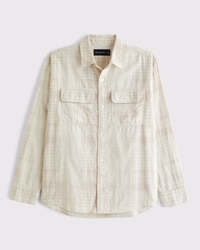 Double-Cloth Button-Up Shirt