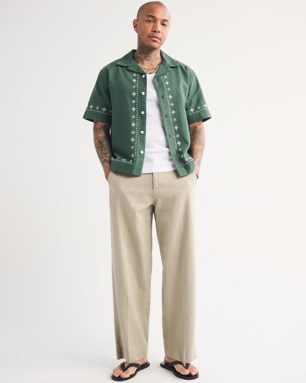 A&F Resort Shirt, Hunter Green Pattern view 2