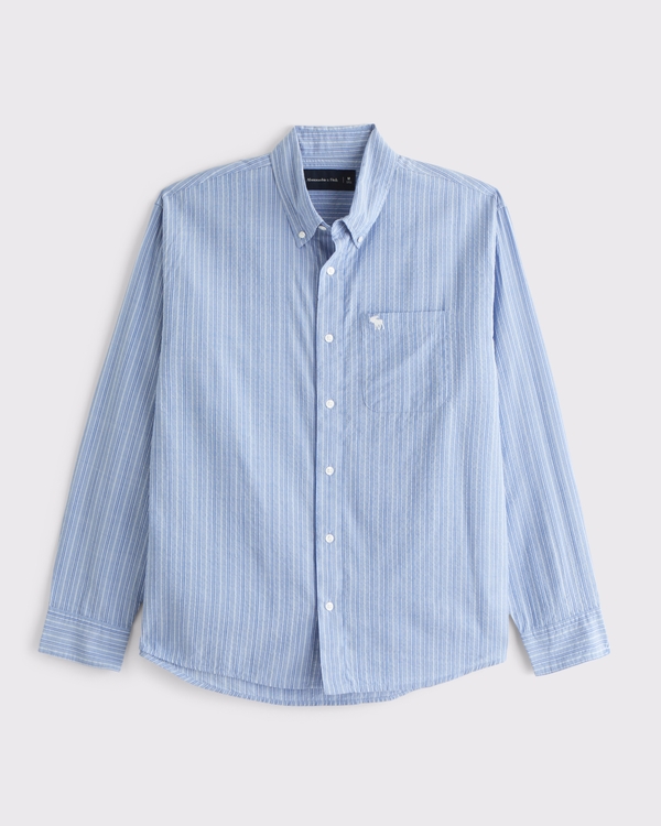 メンズ 長袖ボタンダウンシャツ | Abercrombie & Fitch
