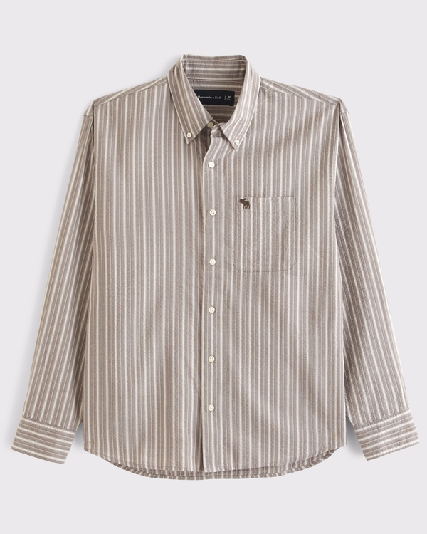 メンズ 長袖ボタンダウンシャツ | Abercrombie & Fitch