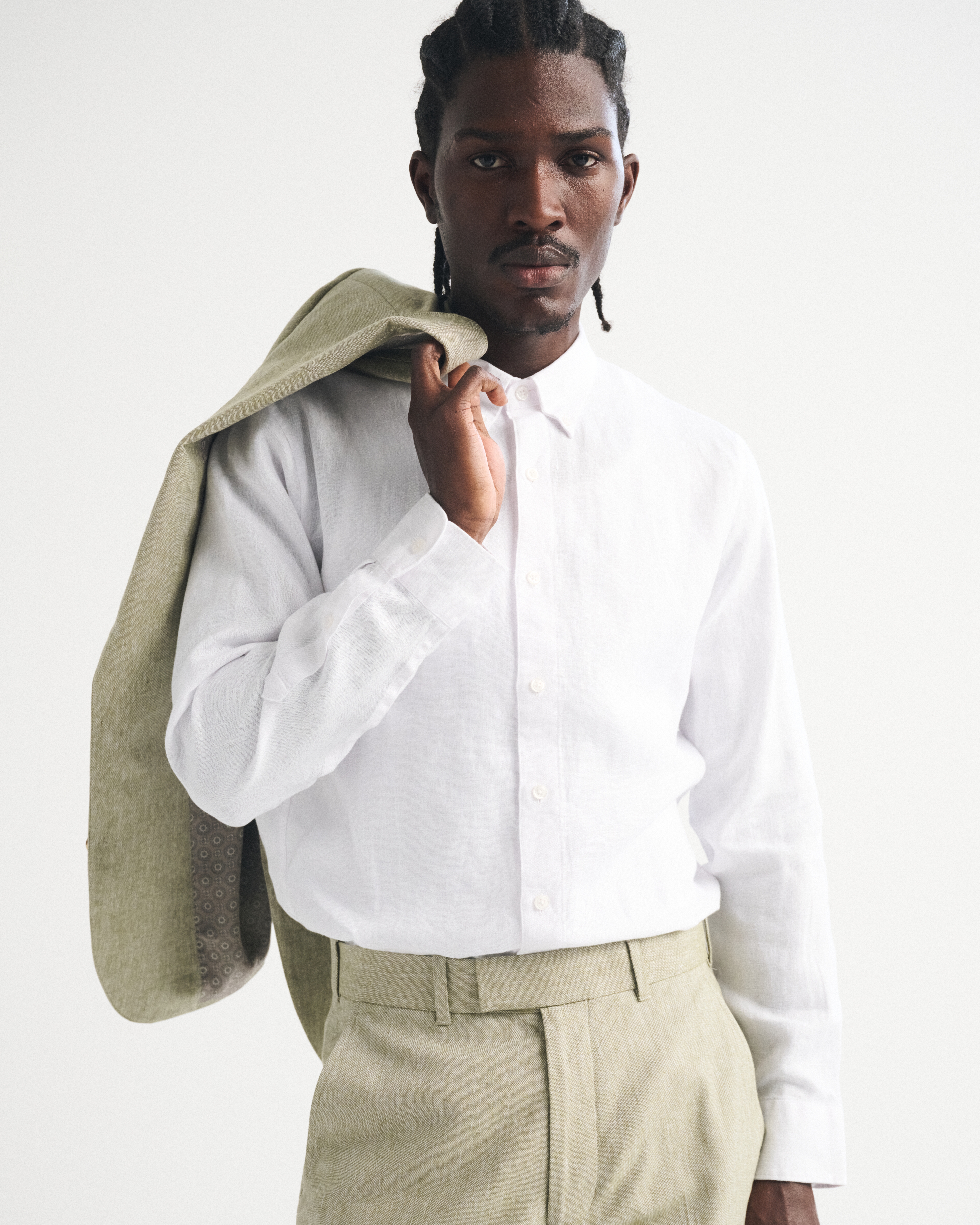 Мужские рубашки Abercrombie & Fitch The A&F Collins 100% Linen Suiting Shirt — фото 2