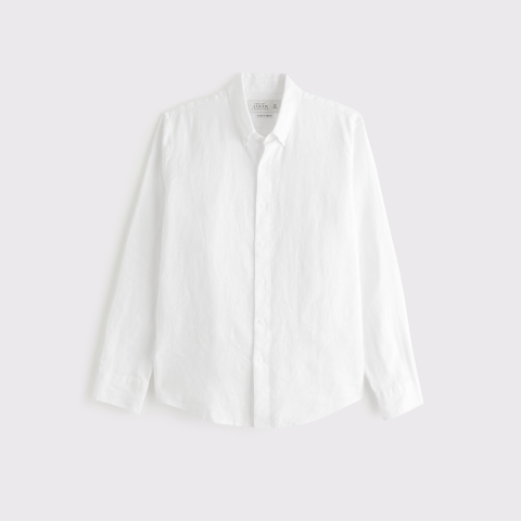 Мужские рубашки Abercrombie & Fitch The A&F Collins 100% Linen Suiting Shirt