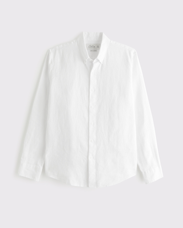 The A&F Collins 100% Linen Suiting Shirt, White view 1