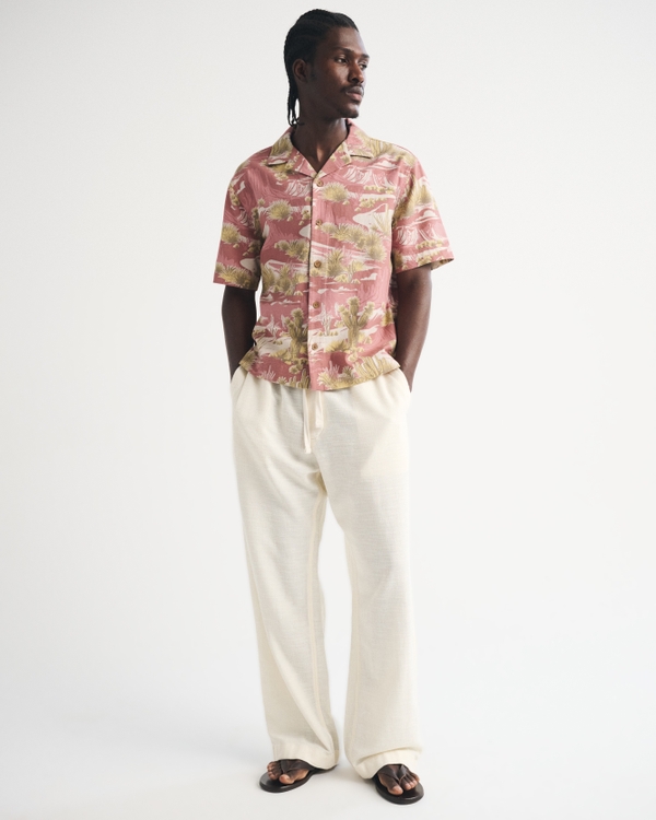 A&F Resort Shirt, Dark Pink Pattern view 2