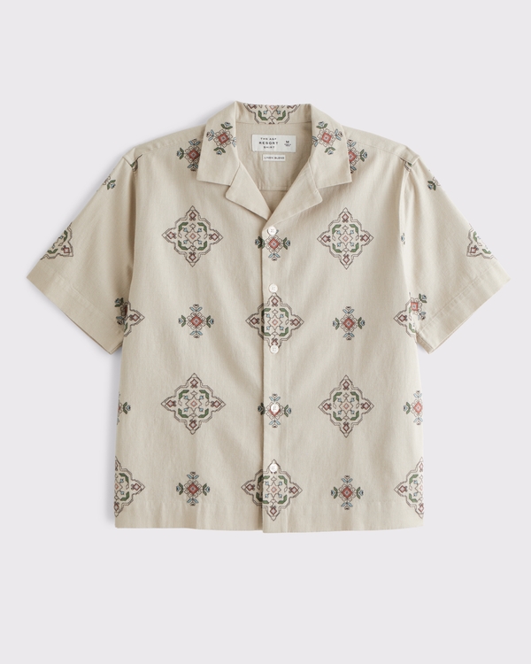 A&F Resort Shirt, Taupe Pattern view 1