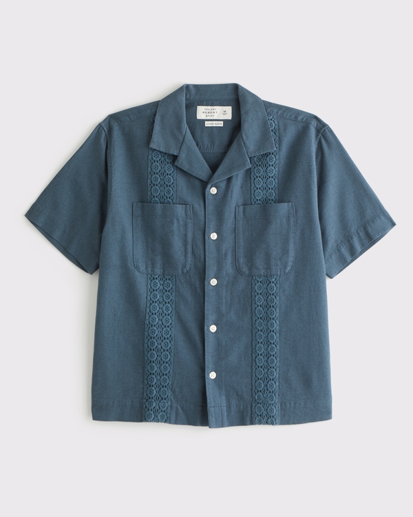 A&F Resort Shirt, Blue Pattern view 1