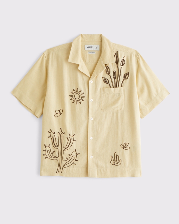 A&F Resort Shirt, Yellow Pattern view 2