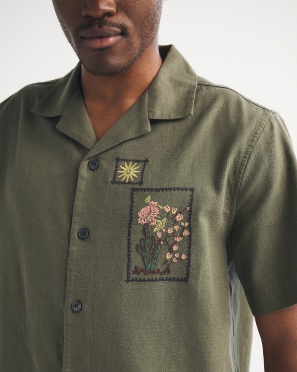 A&F Resort Shirt, Olive Green view 1