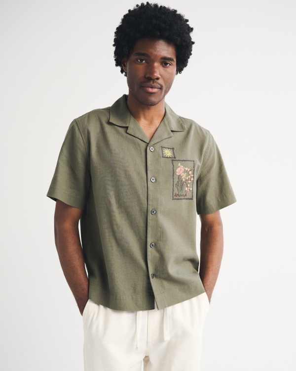 A&F Resort Shirt, Olive Green view 2