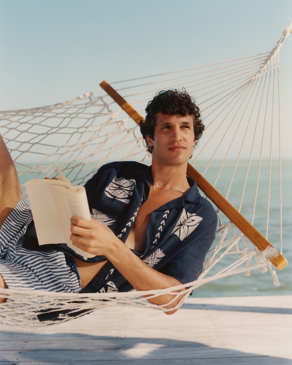 A&F Resort Shirt, Navy Pattern view 1