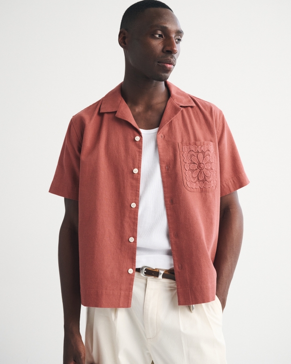 A&F Resort Shirt, Light Burgundy view 1