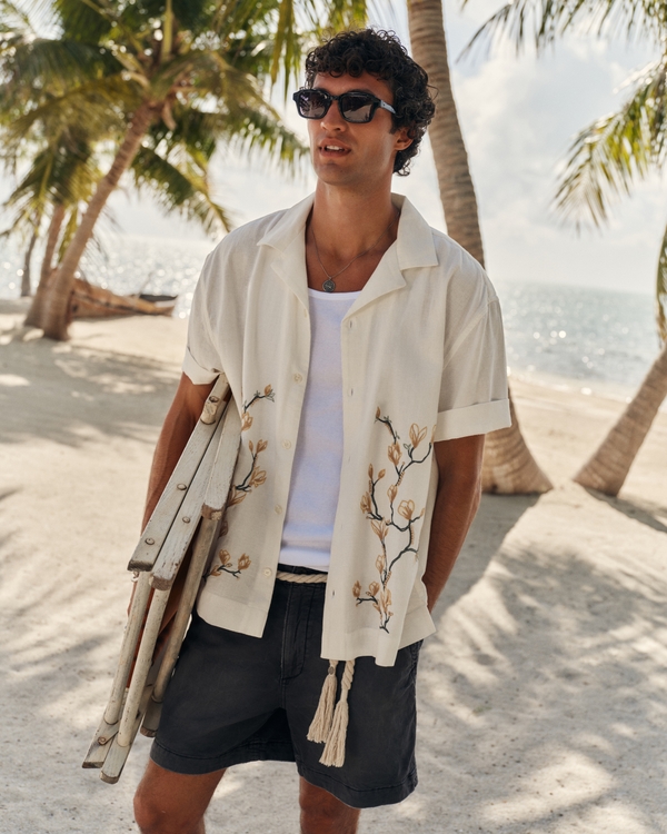 A&F Resort Shirt, White Pattern view 1