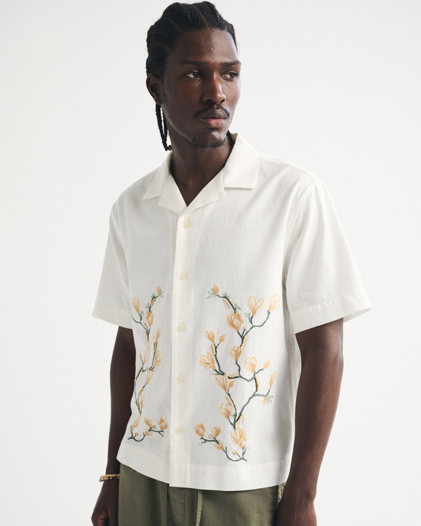 A&F Resort Shirt, White Pattern view 1