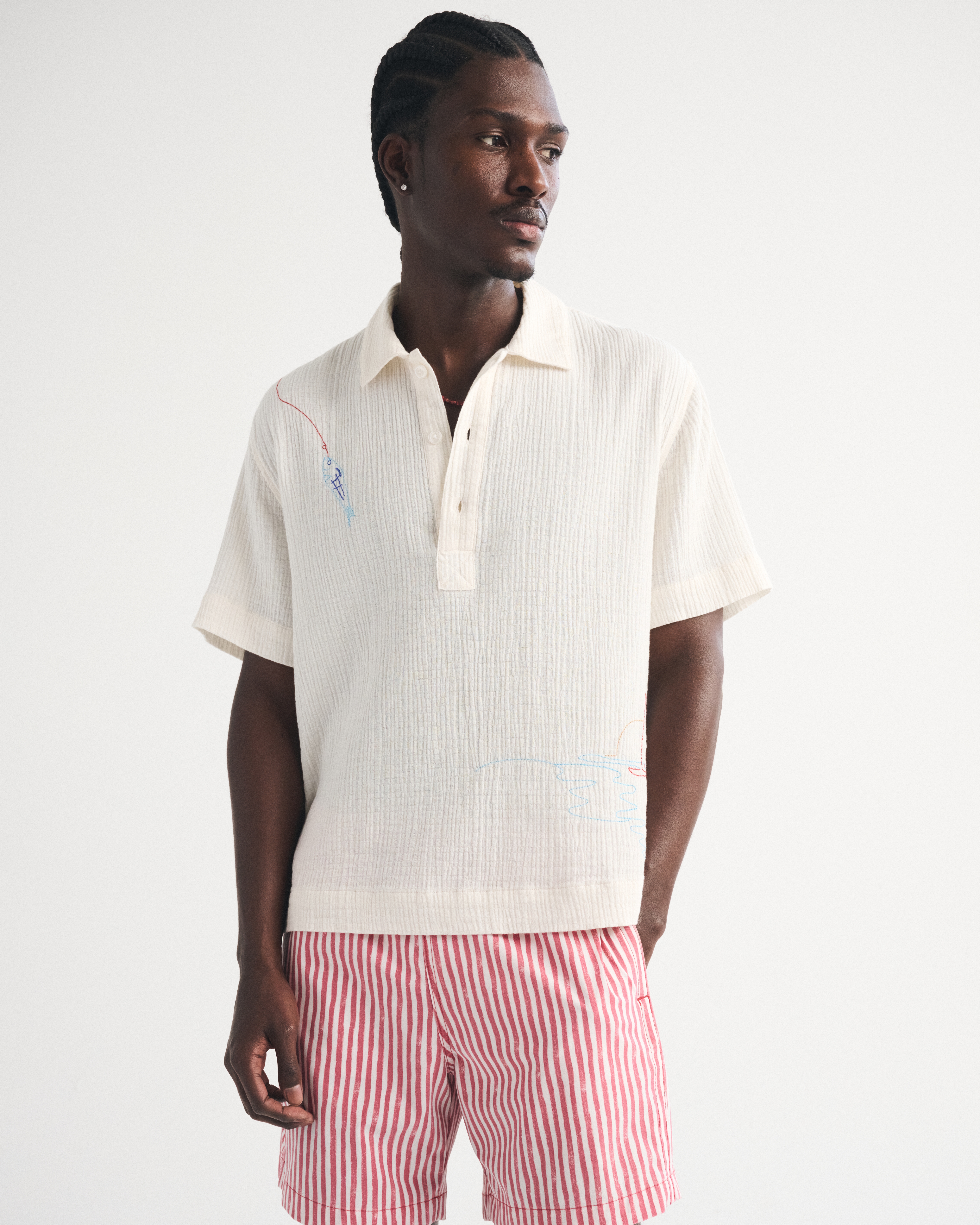 Мужские брюки Abercrombie & Fitch Short-Sleeve Gauzy Popover — фото 2