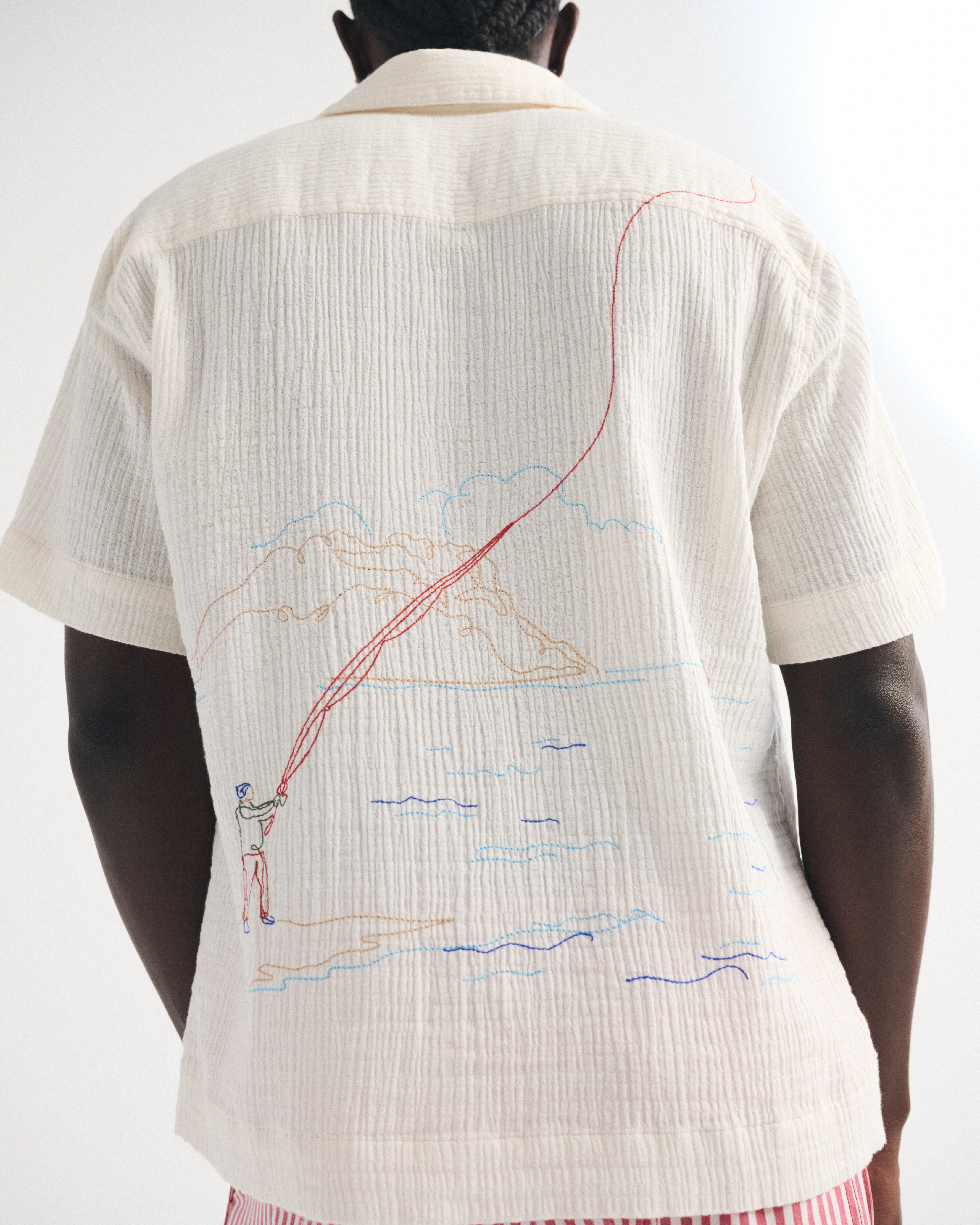 Мужские брюки Abercrombie & Fitch Short-Sleeve Gauzy Popover — фото 3